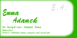 emma adamek business card
